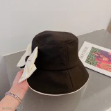 Dior定制款漁夫帽，後開叉漁夫帽，黑白兩色，名媛風，頭圍57cm