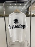 Balenciaga巴黎世家23ss春夏新款胶带字母标语做旧印花宽松百搭圆领短袖T恤