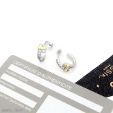 Tiffany款蒂芙尼耳環新款排鑽雙色耳環