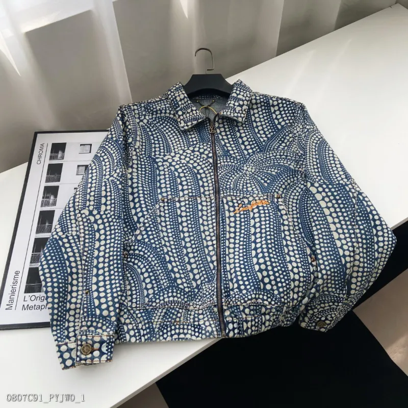 LV×YK草間彌生南瓜系列波點牛仔束腰夾克外套