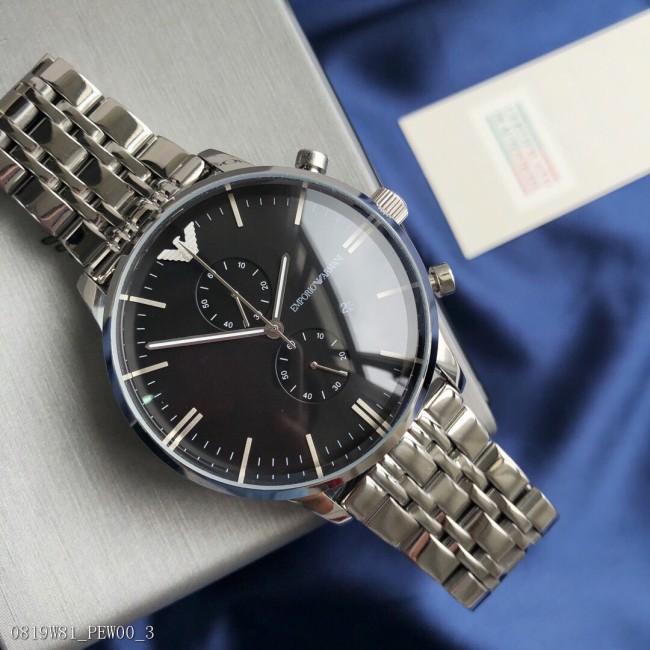 Armani阿瑪尼 金城武定制款鋼帶男士手表型號AR0389銀色鋼帶石英表