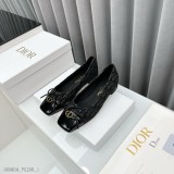 2023春夏最新时装秀高定系列D-Doll复古罗马风CD字母logo高跟女单鞋粗跟方头玛丽珍芭蕾舞鞋原版开发顶级高端版本独家首发