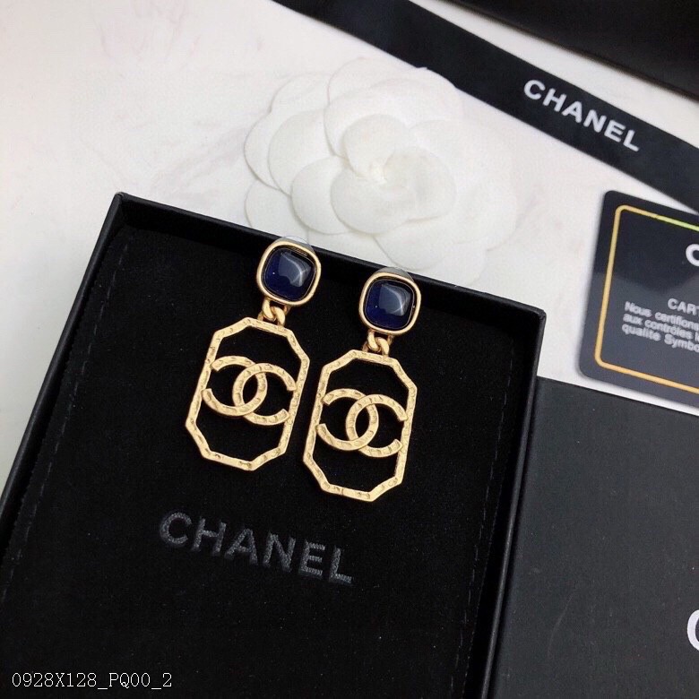Chanel小香吊墜耳環原版金原版一致黃銅材質高級925純銀針