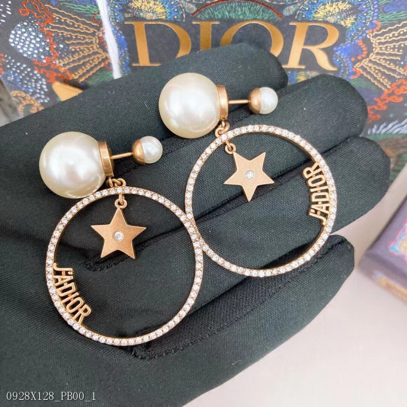D^OR代購級別DIORTRIBALES系列圓圈星星珍珠耳環