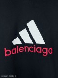 BALENCI*GA/巴黎聯名Adidas前面經典LOGO組合，刺繡帶帽衛衣。