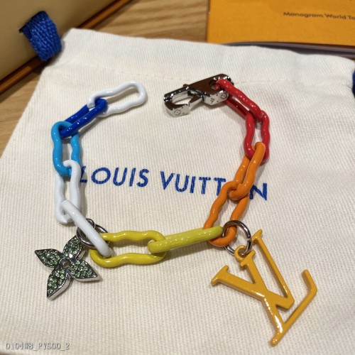 LV路易威登LouisVuitton限量款彩虹炫彩手鏈情侶款