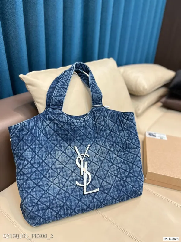 聖羅蘭YSL牛仔丹寧托特包ICARE慵懶隨性搭配