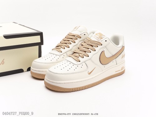 耐克NikeAirForce1Low'07『KeepFresh』卡其銀小勾低幫空軍一號休閑板鞋