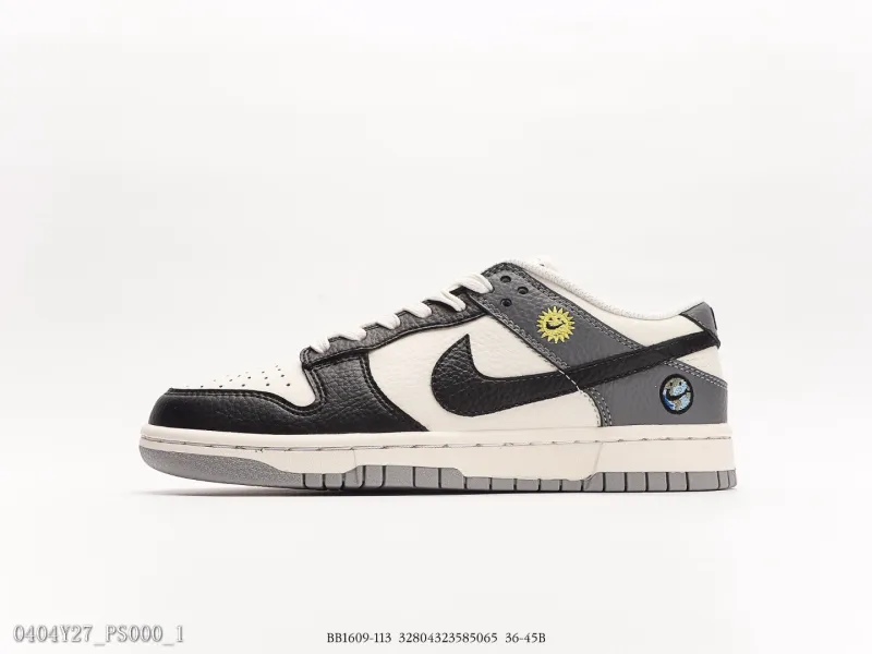 耐克NikeByYouSBDunkLowRetroSP扣籃系列低幫休閑運動滑板板鞋『皮革米白黑灰刺繡太陽』