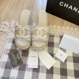 CHANEL香奈兒雙C刺繡厚底拖鞋 小紅書推薦熱搜新款