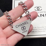 新款香奈兒Chanel字母雙C三角形吊墜韓版粗項鏈