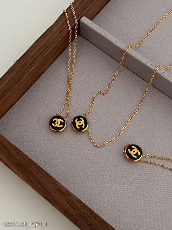 Chanel小香風中古黑金系列獨家金豆豆精工項鏈24K真金電鍍保色項鏈