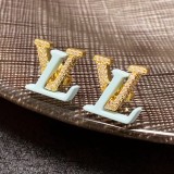 LV字母蒂芙尼藍鑲鑽耳釘耳環