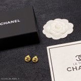Chanel小香簡約風格復古亞金小金豆耳釘