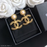 小香官網主推爆款精工版小香最新Chanel珍珠字母紐繩耳釘耳環