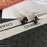 Chanel小香施華洛進口黑曜石字母珍珠包包耳釘耳環
