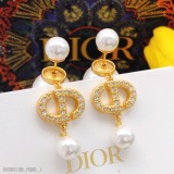 迪奥Dior大小珍珠流蘇耳釘耳環鑲鑽 CD全鑽吊珠前後珠耳環