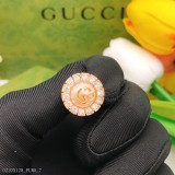 gucc*最新款玫瑰金色圓形耳釘