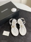 Chanel24早春新款高級手工坊山茶花涼鞋