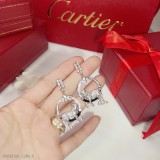 奢華卡地亞Cartier豹子烤漆鑲鑽耳環圓形耳釘熱銷款市面最高版本