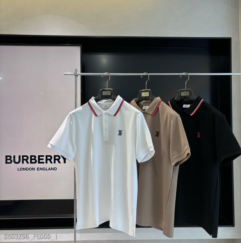 Burberry/巴寶莉24ss經典TB標識刺繡LOGO短袖polo衫