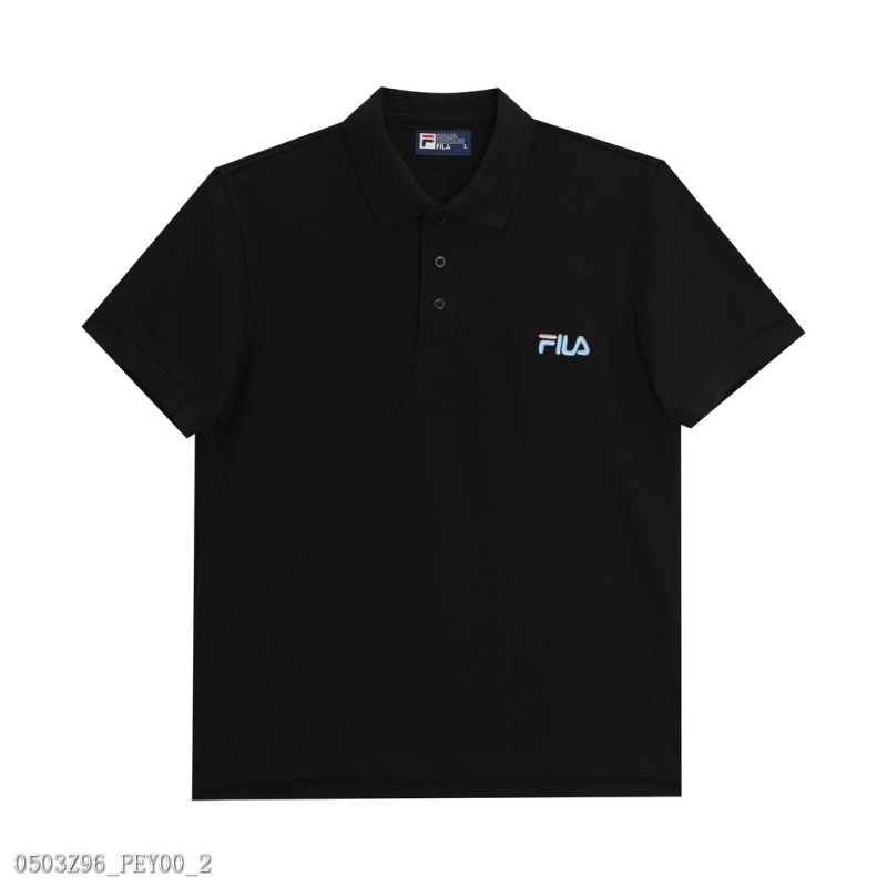 FILA斐樂24ss新款小標字母logo刺繡Polo衫短袖T恤