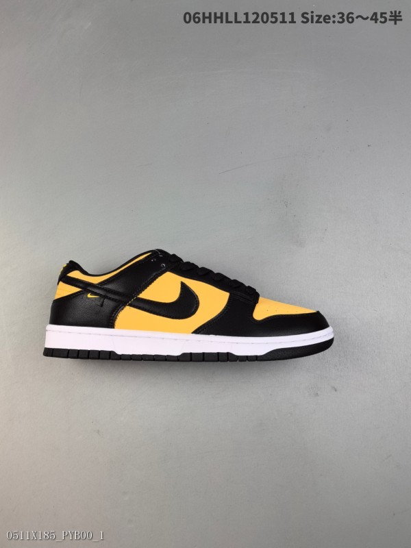 NikeDunkLowRetro耐克SB低幫黑黃鞋身用玉米黃與黑色的配色組合