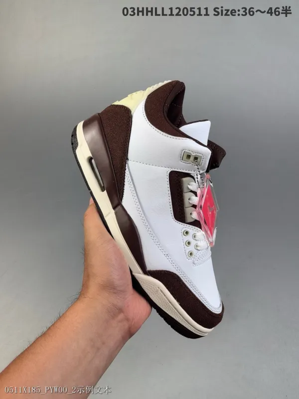 AMaManierexAirJordan3Retro BurgundyCrush 聯名白棕紅AJ3喬丹3代aj3喬3聯名白紅喬丹籃球鞋系列