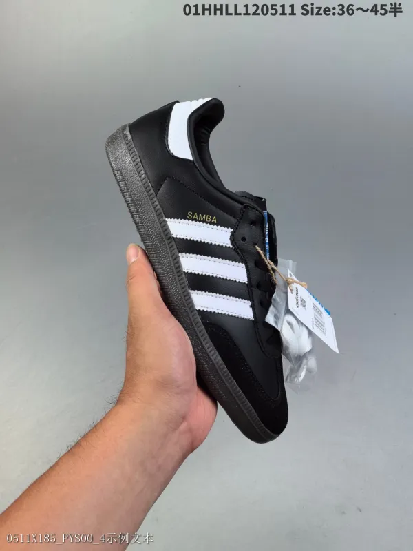 AdidasoriginalsSambaOG阿迪達斯低幫黑棕桑巴低邦防滑板鞋