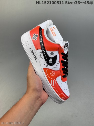 NikeAirForce1Low」07白紅黑空軍一號低幫休閑板鞋