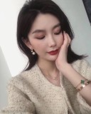 卡地亞Cartier項鏈經典Love滿鑽大餅雙環項鏈