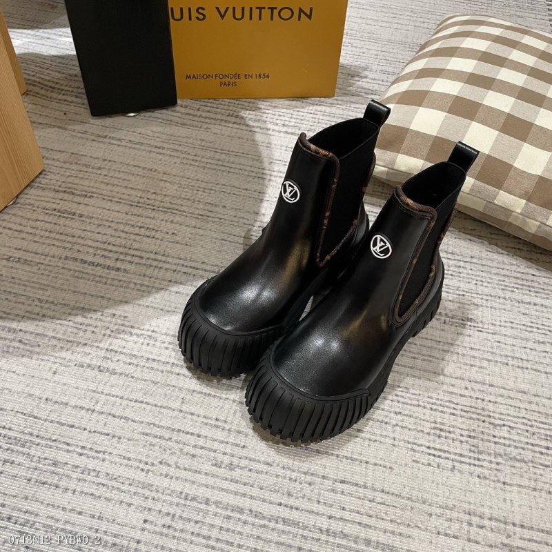 LOUISVUITTON路易威登短靴Lv贝壳头英伦短靴马丁靴