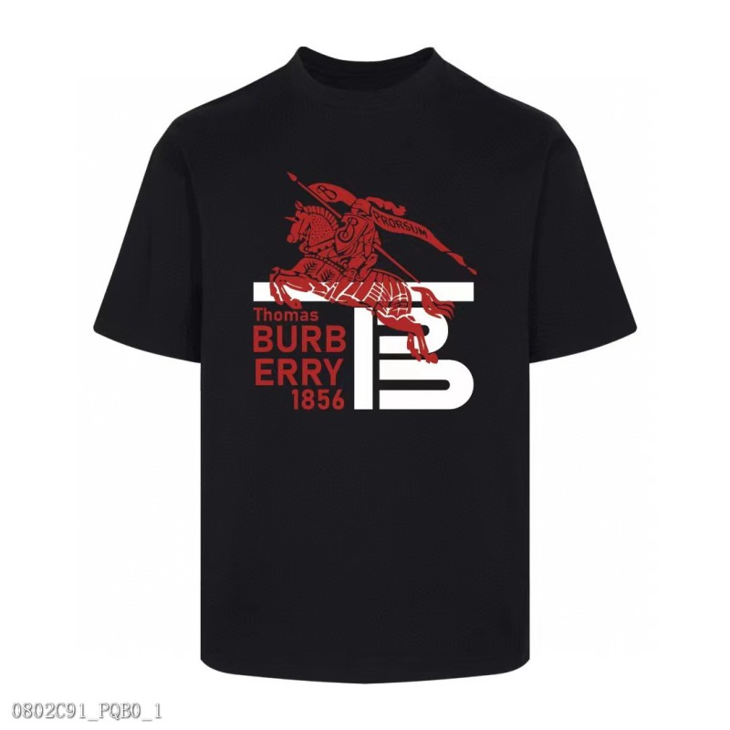 BUR巴寶莉24ss大師親手設計潮牌新品康麗數碼直噴印花圓領短袖T恤秋冬