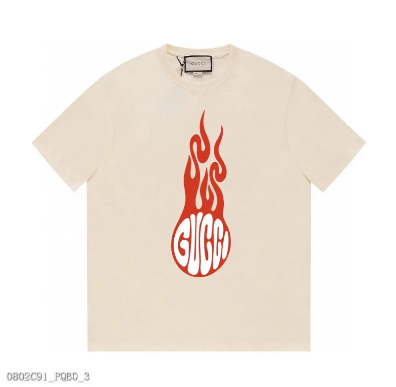 GUCCI古馳24ss早春系列G家火焰標識logo采用雙紗純棉