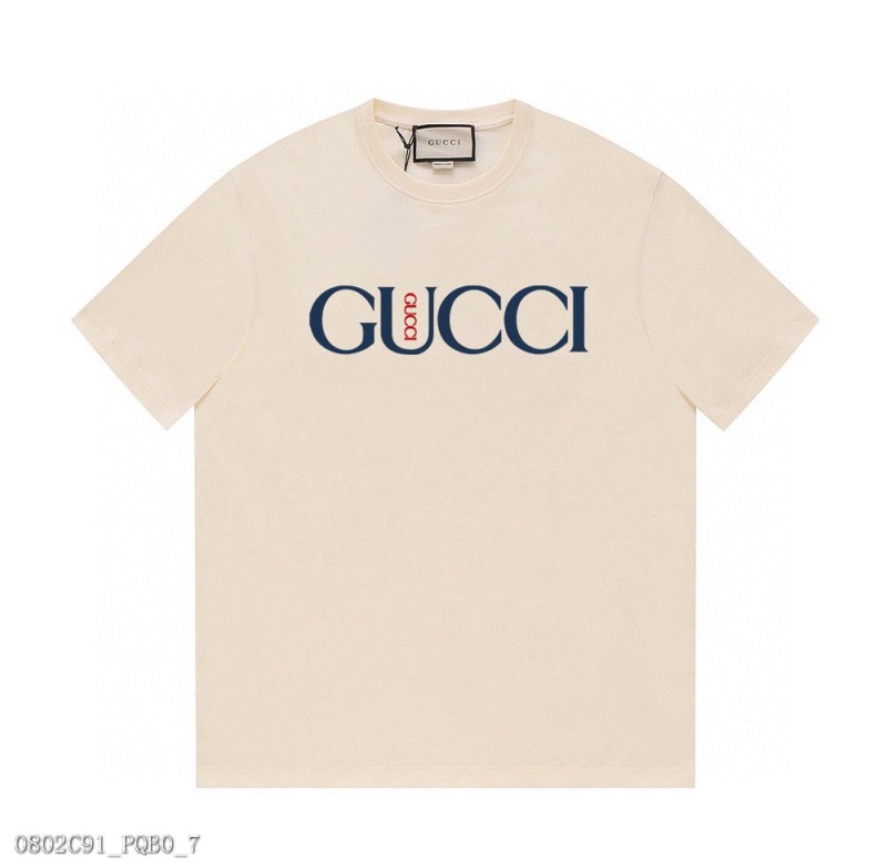 GUCCI24ss上新古馳經典大logo小logo組合T恤采用雙紗純棉