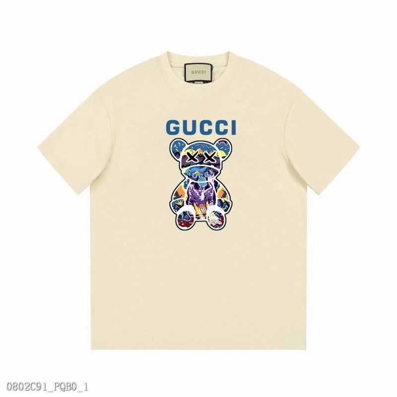 新款上架GUCCI古馳春夏新款潮牌暴力熊短袖現貨手感超好