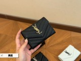 聖羅蘭魚子醬 牛皮中長夾 Ysl錢包 裡外全皮頭層牛皮日常出門零錢和卡足夠用的一款 