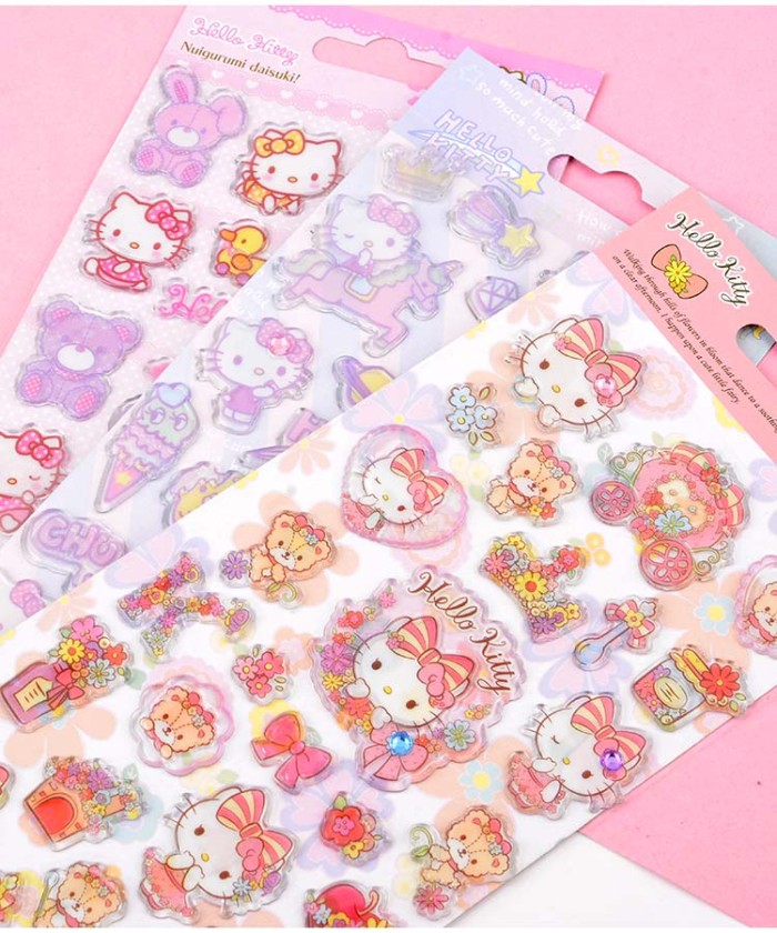 Hello Kitty Kids 28pc 3D Puffy Sticker Sheet for Arts and Craft