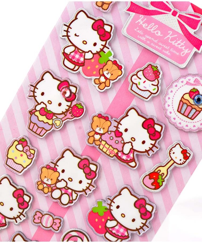 US$ 6.00 - hello Kitty puffy sticker sheet (buy 2 get a free clear case) 