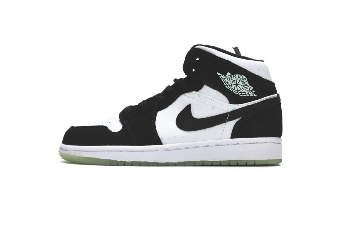 jordan 1 mid white black teal tint