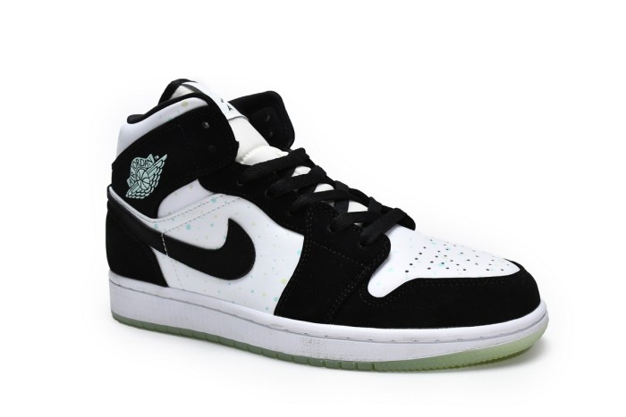 jordan 1 mid white black teal tint