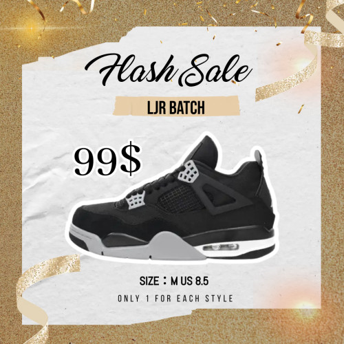 [Flash Sale] LJR Air Jordan 4 Retro Black Canvas DH7138-006