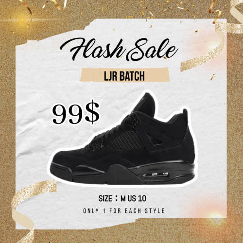 [Flash Sale]LJR Air Jordan 4 Retro Black Cat (2020) CU1110-010