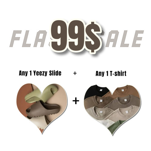 Buy any yeezy slide + any T-shirt Only 99$