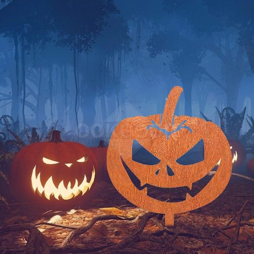 Unique Metal Pumpkin Insert Sign For Halloween Decoation