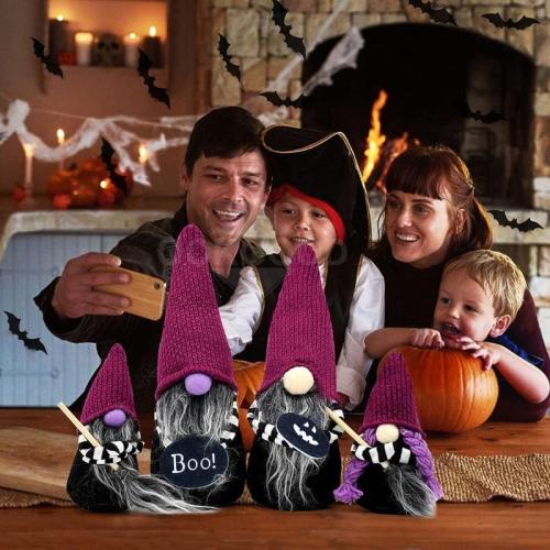 Handmade Halloween Witch Gnome Family