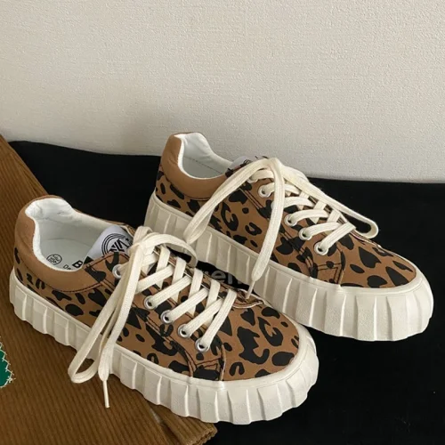Leopard Platform Canvas Shoes