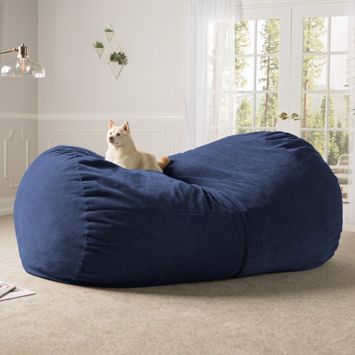 7 Ft Giant Bean Bag Sofa with Premium Chenille Cover