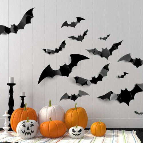 3D PVC Bat Wall sticker For Halloween Decoration