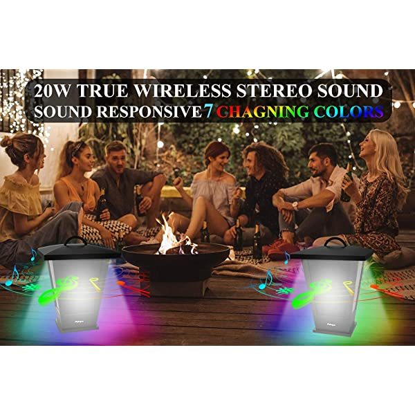 Bluetooth speaker waterproof, Pohopa 2 pack true wireless stereo 20W speaker